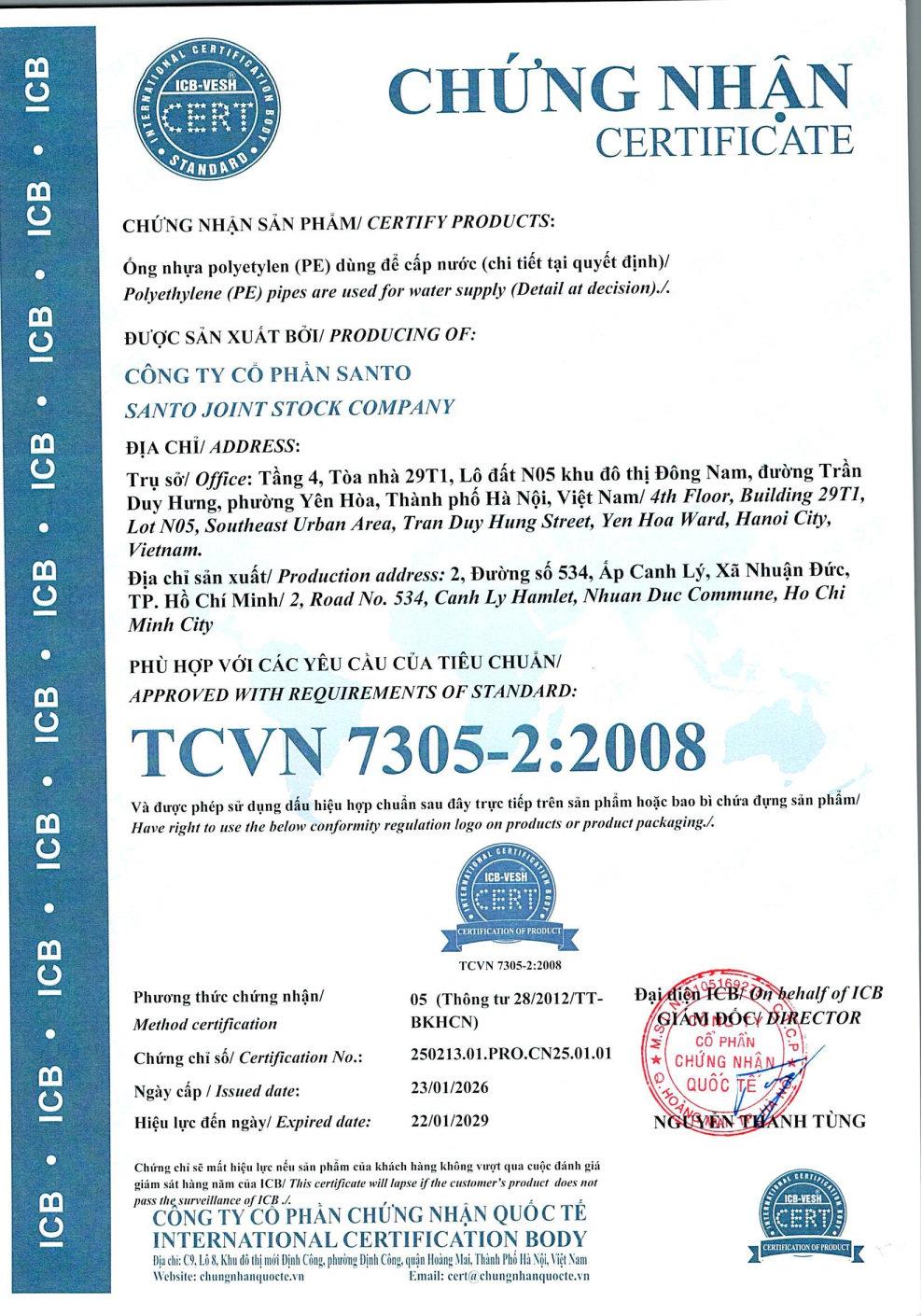 Chứng nhận TCVN 7305-2:2008